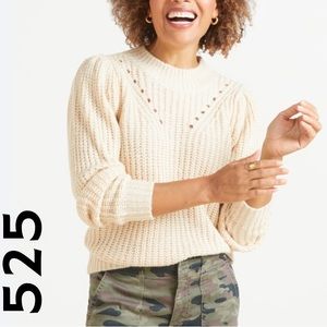 525 Shaker mock pullover - TAN